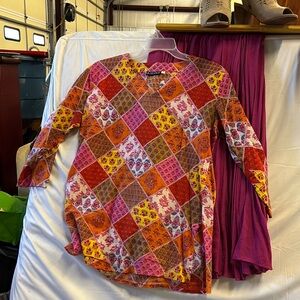 Colorful Patchwork Women's Tunic